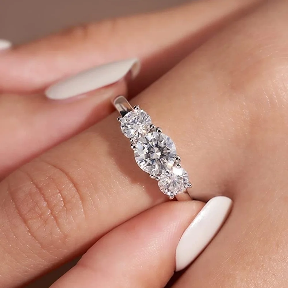 CERTIFIED 18k White Gold 2.0cttw Diamond Ring Engagement Moissanite 925 Wedding